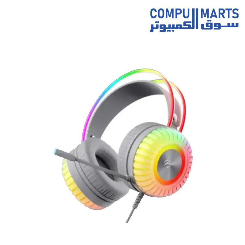 Havit Gamenote H2046U USB 7.1 RGB Gaming Headphone 50MM WHITE - Image 2