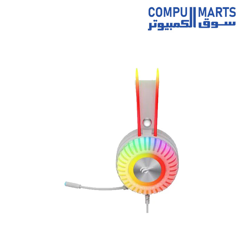 Havit Gamenote H2046U USB 7.1 RGB Gaming Headphone 50MM WHITE - Image 4