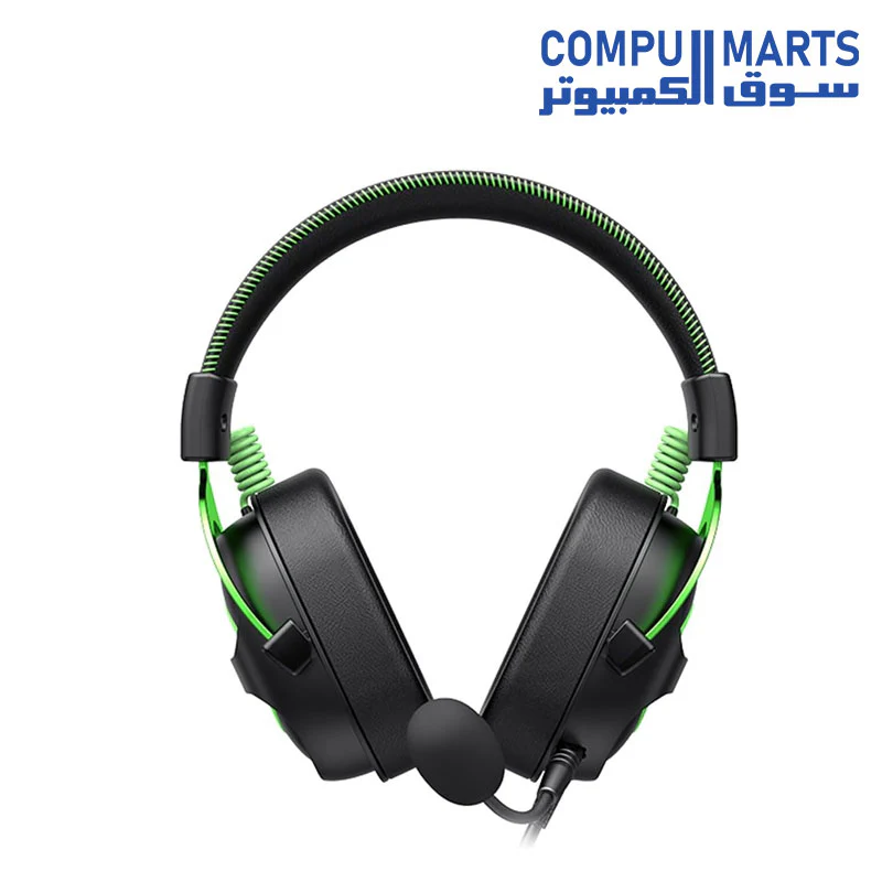 Havit H2002E GAMENOTE 3.5mm Designed for deeper immersion Gaming Headphones Black+Green - Image 2