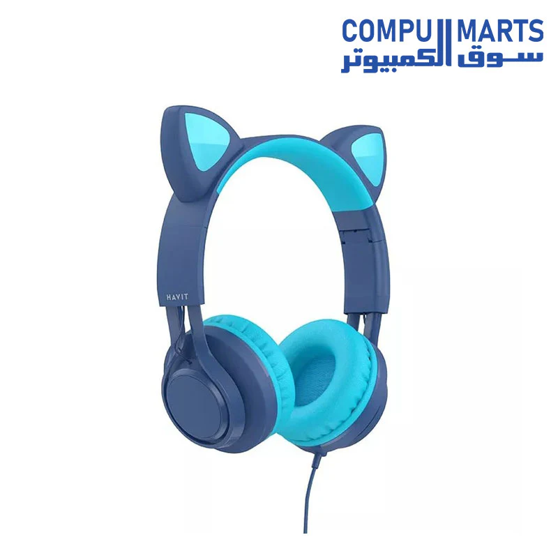HAVIT H225D WIRED HEADPHONE - BLUE - Image 2