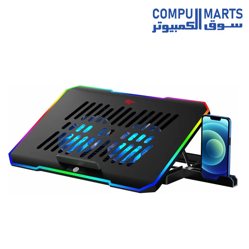 HAVIT HVCP-F2069 Gaming Cooling Pad with Phone Stand (Updated version) | Black - Image 2