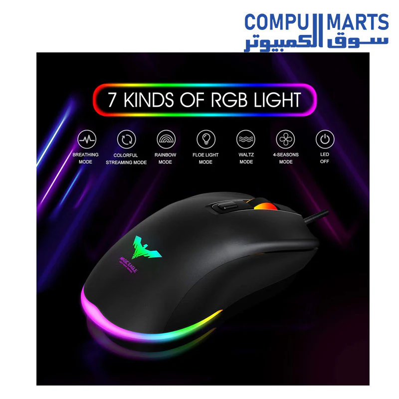 Havit KB511L Mechanical Keyboard and Mouse Combo RGB Gaming 104 Keys Blue Switches Wired USB Keyboards with Detachable Wrist Rest, Programmable Mouse, RGB Large Gaming Mouse Pad for PC Gamer Computer Desktop,Black - Image 2