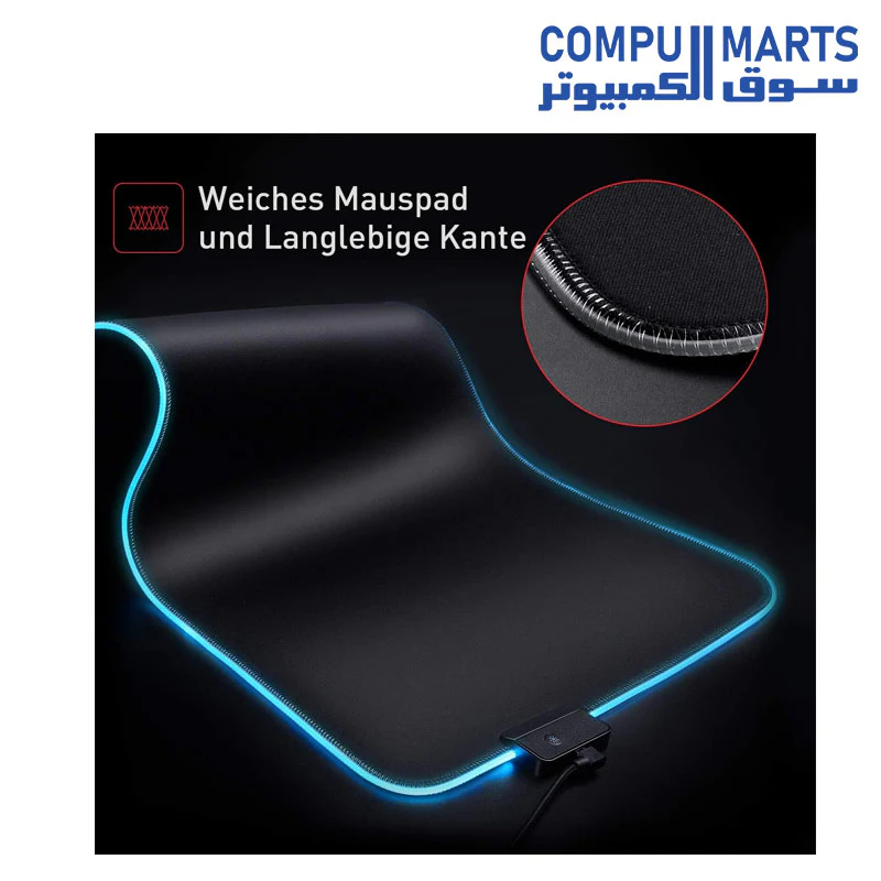 Havit KB511L Mechanical Keyboard and Mouse Combo RGB Gaming 104 Keys Blue Switches Wired USB Keyboards with Detachable Wrist Rest, Programmable Mouse, RGB Large Gaming Mouse Pad for PC Gamer Computer Desktop,Black - Image 4