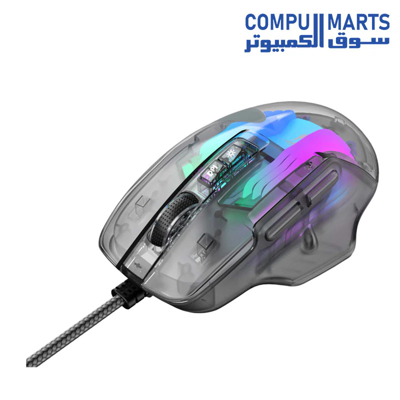 Havit MS1011SE Gaming Mouse, 1200-7200dpi, 6 Buttons, Programmable, RGB, 113g, 1.5m, USB - Image 2