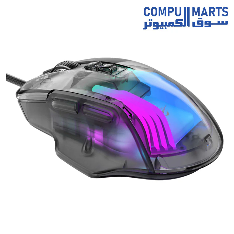Havit MS1011SE Gaming Mouse, 1200-7200dpi, 6 Buttons, Programmable, RGB, 113g, 1.5m, USB - Image 3