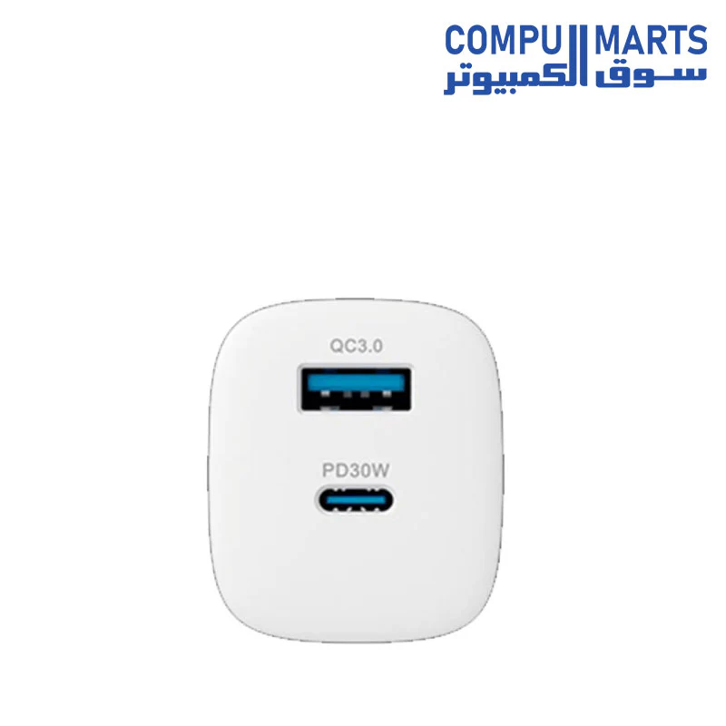 HAVIT UC30 Wall Charger 33W Dual Ports( PD 33W,USB-A 30W) Supprot (PPS/PD3.0) White - Image 2