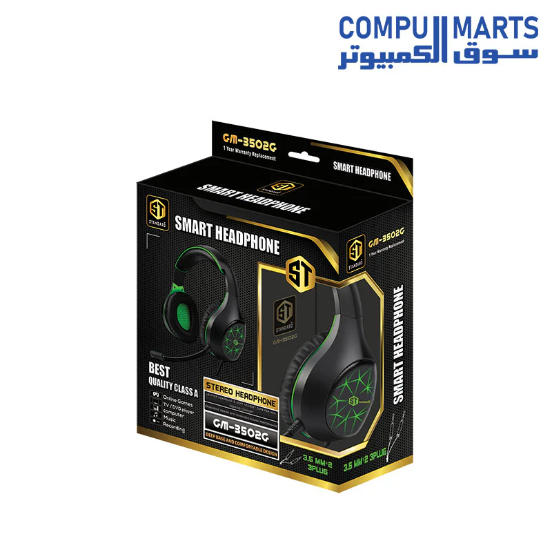 HEADPHONE ST-STANDARD GM-3502 CHAT - GREEN - Image 4