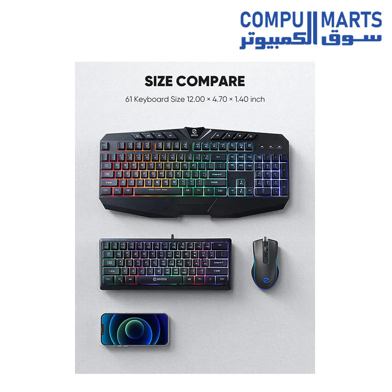 HIWINGS HI600 Gaming Kit ( RGB 60% Membrane Gaming Keyboard + RGB Gaming Mouse  + Mouse Pad ) - Image 4