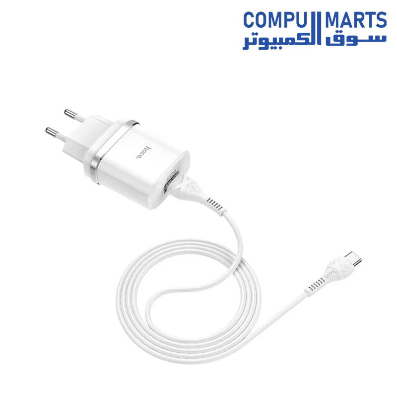 Hoco C12Q - Smart QC3.0 charger set (Type-C) (EU) - White - Image 2