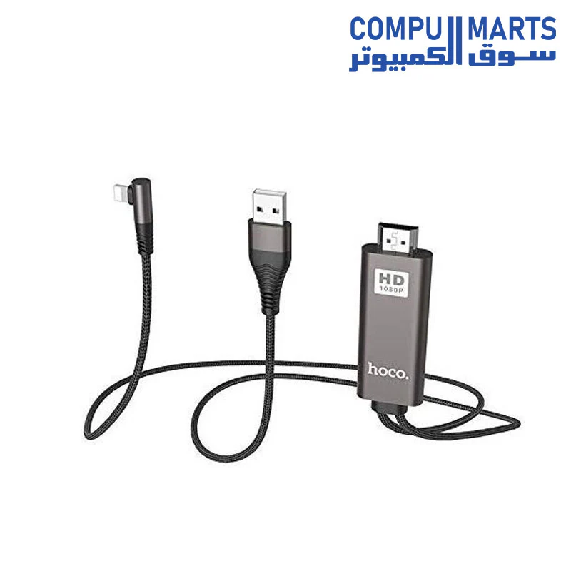 HOCO UA14 - Lightning To HDMI Cable - Black - Image 3