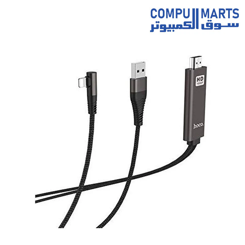 HOCO UA14 - Lightning To HDMI Cable - Black - Image 4