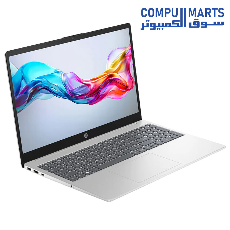 HP 15-fd0211ne - 13th INTEL CORE i5-1334U 10-Cores LAPTOP , 8 GB RAM, 512GB SSD, Intel Iris X Graphics, 15.6" FHD (1920x1080) anti-glare 250 nits, Dos - Natural silver - Image 2