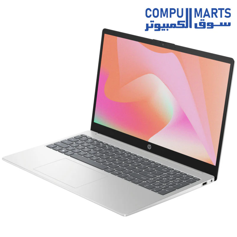 HP 15-fd0355nia - 13th Intel i5-1334U 10-Cores LAPTOP, 8 GB RAM, 512GB  SSD, Intel Iris X Graphics, 15.6" FHD (1920x1080) anti-glare 250 nits, Dos - Natural silver - Image 2
