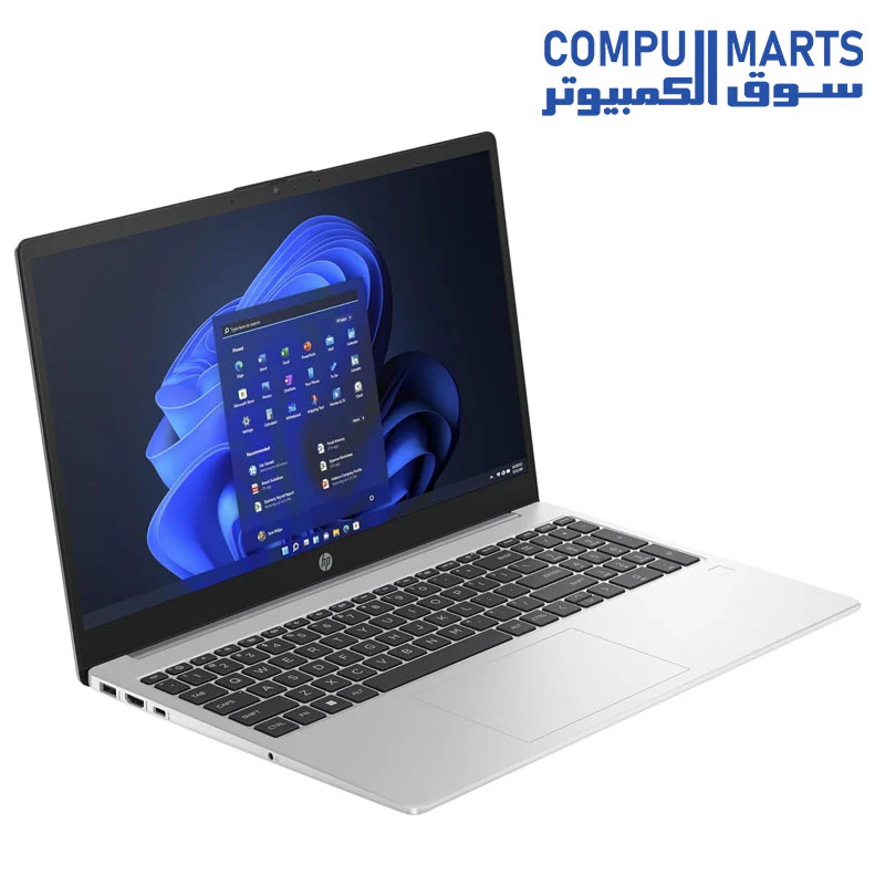 HP 250 G10 (725G9EA) - 13th Intel core i7-1355U LAPTOP , 16GB RAM , 512GB SSD, Intel Iris X Graphics, 15.6" FHD (1920X1080) anti-glare 250 nits, Dos - Turbo silver - Image 2