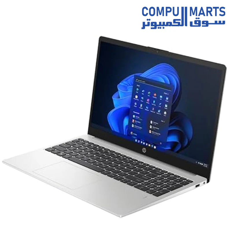 HP 250 G10 (725G9EA) - 13th Intel core i7-1355U LAPTOP , 16GB RAM , 512GB SSD, Intel Iris X Graphics, 15.6" FHD (1920X1080) anti-glare 250 nits, Dos - Turbo silver - Image 3