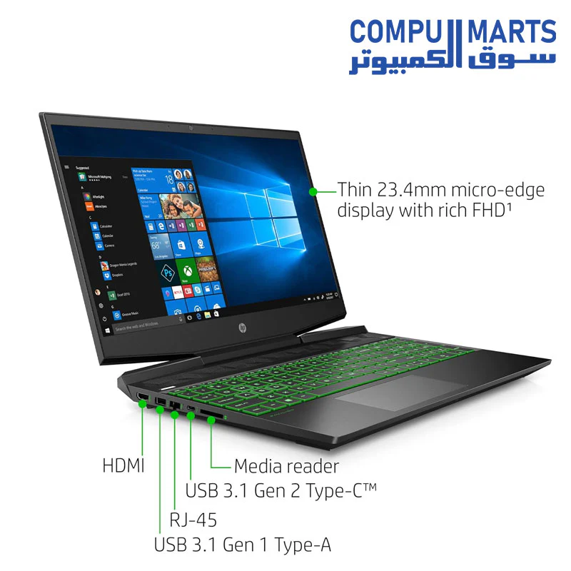USED LAPTOP HP Pavilion Gaming 15-Inch Laptop, Intel Core i5-9300H, NVIDIA GeForce GTX 1650, 16GB RAM, 512GB SSD, Win10 USED LAPTOP - Image 2