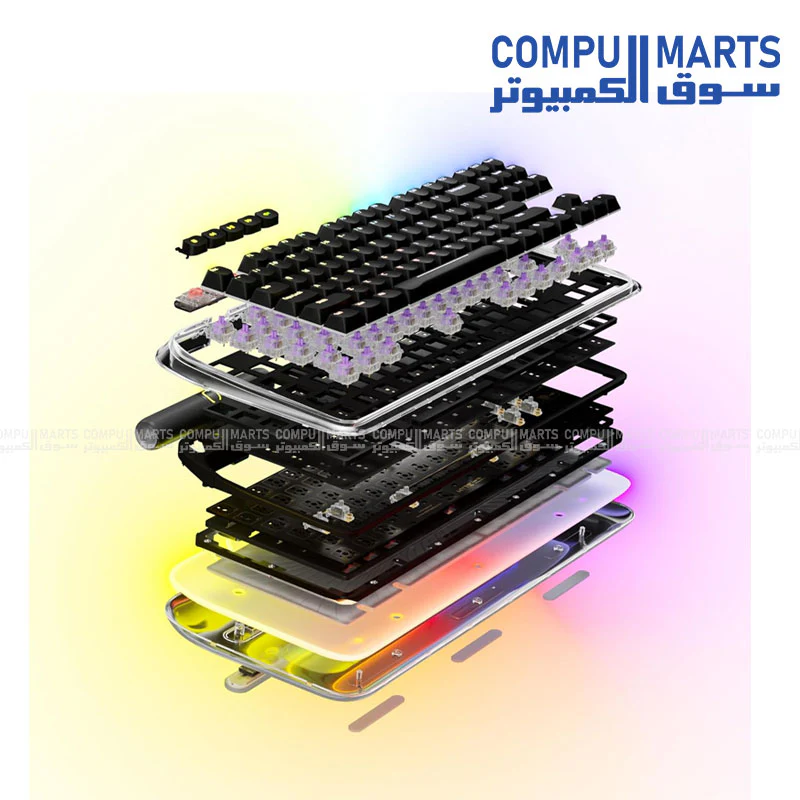 HYTE Meet Keeb TKL RGB Fluffy Lavender Linear Mechanical Keyboard - Image 2
