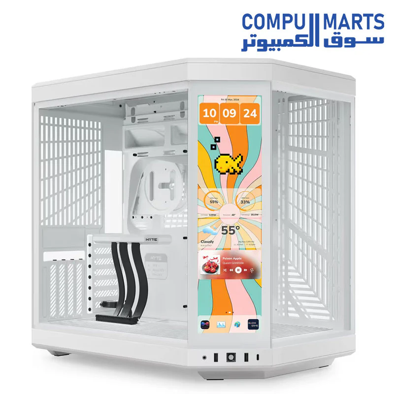HYTE Y70 Touch Infinite Dual Chamber ATX Mid Tower Modern Aesthetic Case with Integrated 2.5K LCD Touchscreen - Image 3