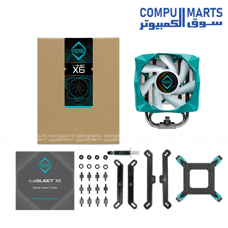 IceSleet X6 ICESLEETX6-00A Addressable RGB CPU Air Cooler – 200W TDP – 120mm PWM Fan - Image 2