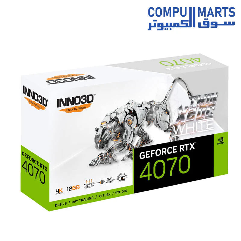 INNO3D GEFORCE RTX 4070 TWIN X2 OC WHITE 12Gb GDDR6X 192-Bit Gaming Graphic Card - Image 3
