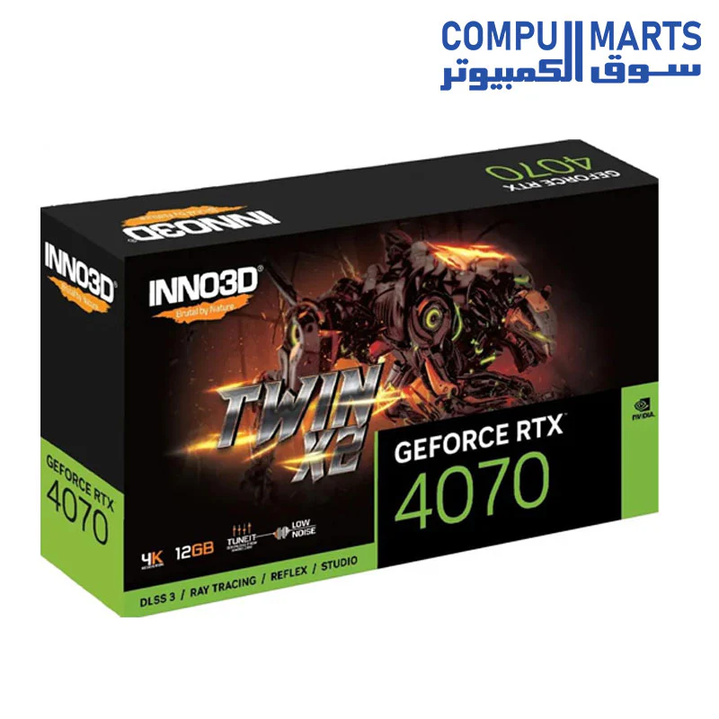 INNO3D nVidia GeForce RTX 4070 TWIN X2 (2475MHz/ 21Gbps) - 12GB GDDR6X - 192-bit - 3xDP+HDMI - VA52N - GA1048852 250x118x42mm - Image 3