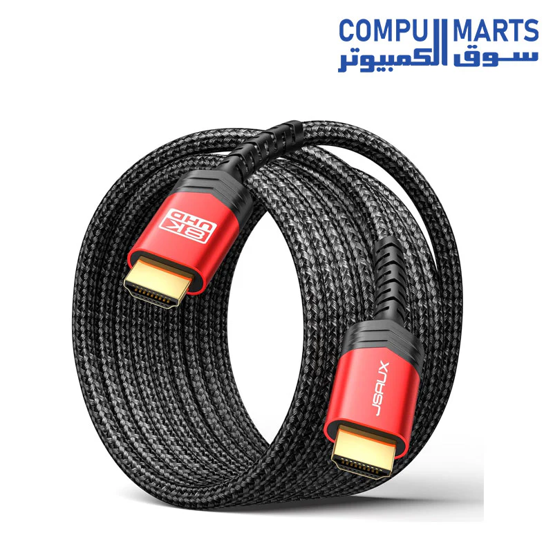 JSAUX CV0011 8K@60Hz HDMI to HDMI Aluminum Alloy Cable RED - Image 2
