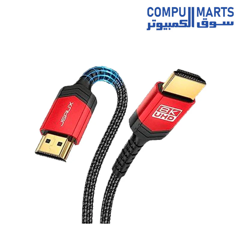JSAUX CV0011 8K@60Hz HDMI to HDMI Aluminum Alloy Cable RED - Image 3