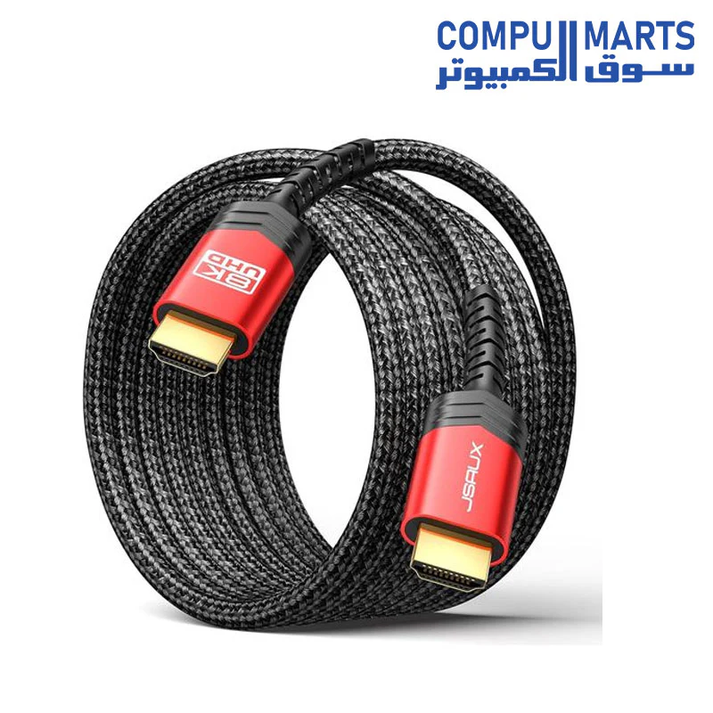 JSAUX CV0015 HDMI-MALE-TO-MALe 4K RED SHEIL BLACK LINE 15m RED - Image 2