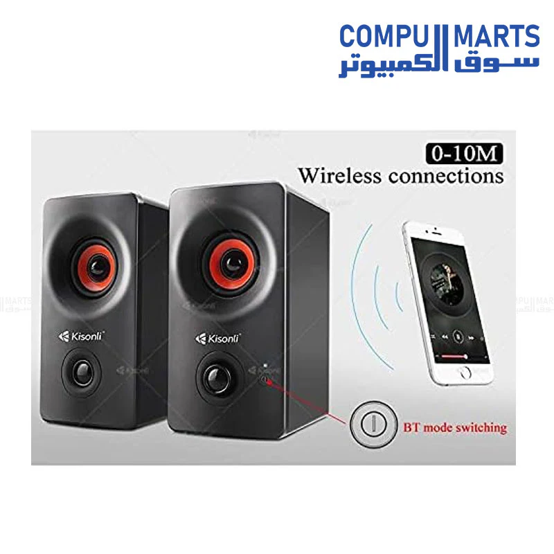 Kisonli AC-9002BT Bluetooth Speaker – Wireless Stereo Sound with LED Light - Image 4