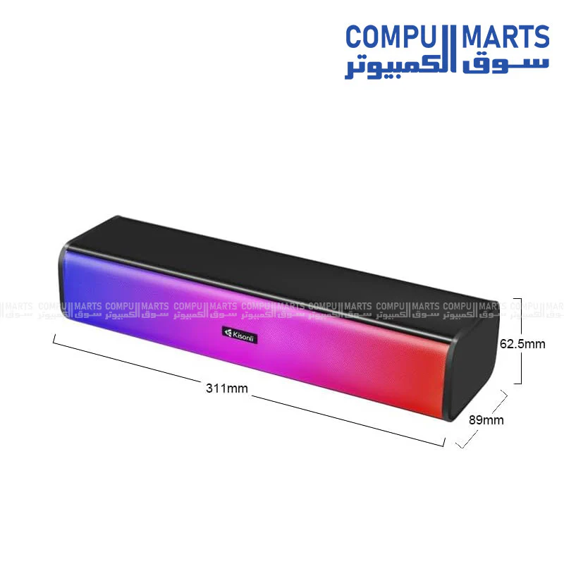 Kisonli i-630 Portable Bluetooth Speaker with RGB Lights, Heavy Bass, USB & FM Radio - Image 4