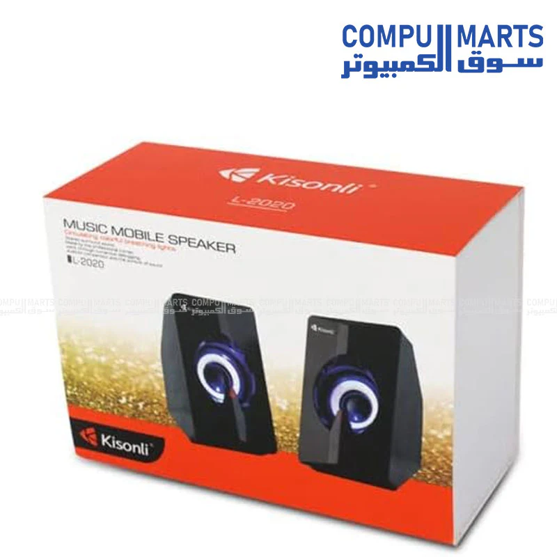 Kisonli L-2020 USB RGB Speaker – Stereo Sound with LED Light - Image 3