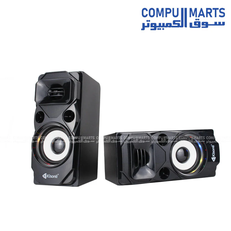 Kisonli U-9004 USB Speaker – Compact Stereo Sound with LED Light - Image 2