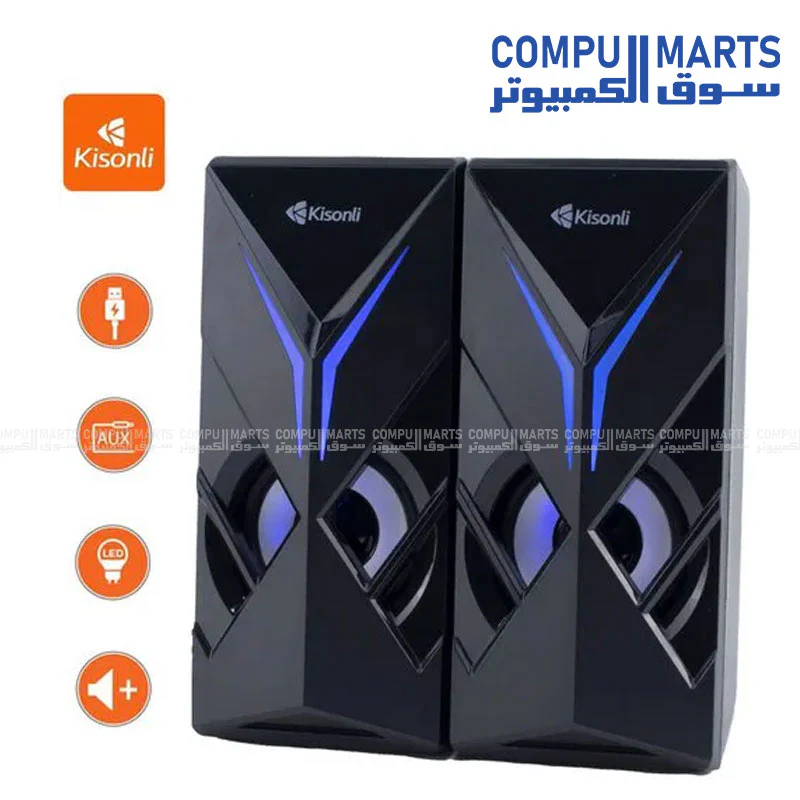 Kisonli U-9005 USB Speaker – Stereo Sound Compact Design - Image 3