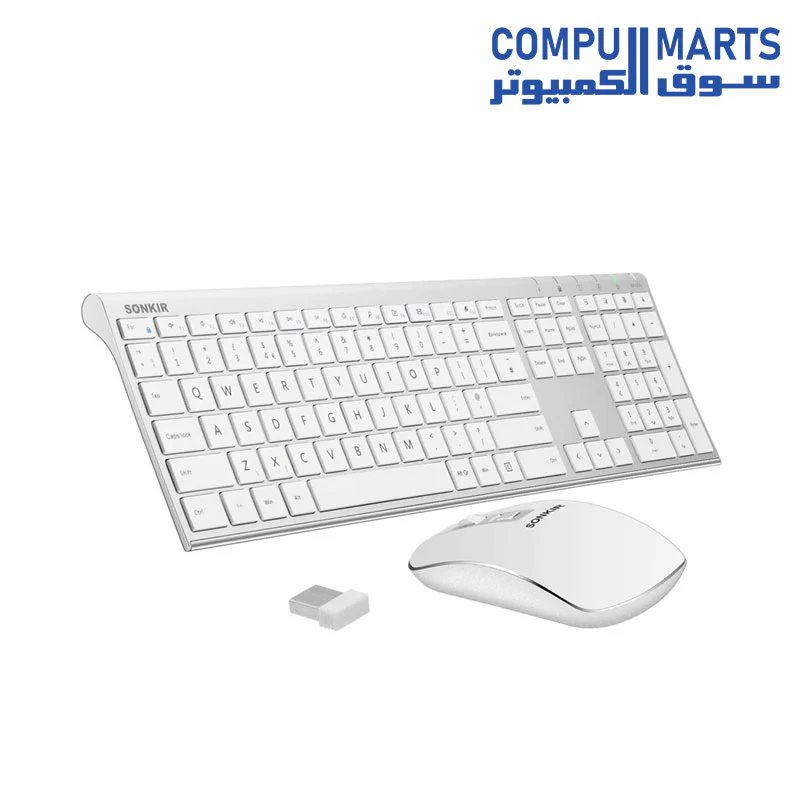 KOLAURA Ultra Thin Rechargeable Wireless Keyboard and Mouse Combo - 35 Working Hour 2.4GHz / 10m for Laptop, PC, Notebook with Keyboard Cover Film - Image 3