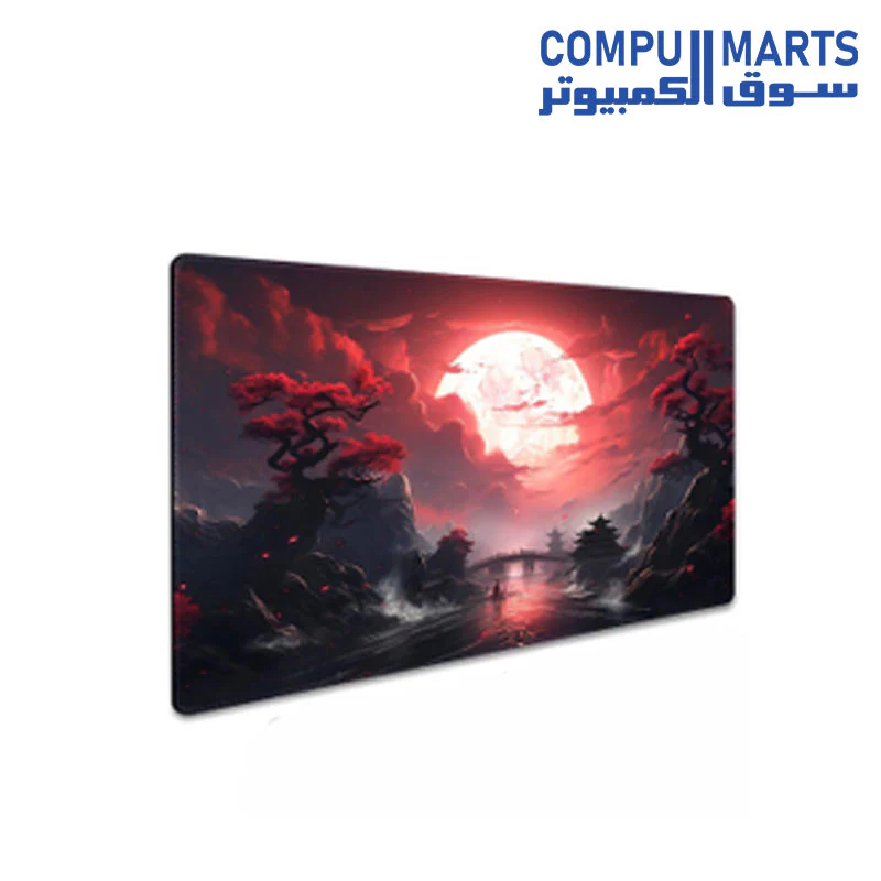 Landscape Red Moon Map Large Mouse Pad Computer Keyboard -30cm X 70cm X 2mm - Image 2
