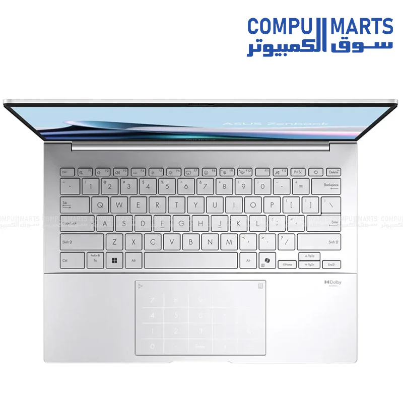 ASUS Zenbook 14 OLED UX3405CA-PZ007W ( 90NB14W4-M009V0 ) Intel Core Ultra 7 255H - 16GB RAM - 1TB SSD - Intel Arc Graphics - 14 WQXGA OLED 120Hz Touch - Win11 - Silver - Image 2