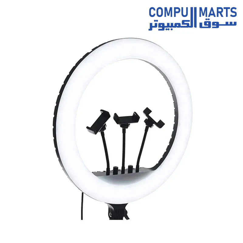 LED Selfie Ring Light RL-18 with USB Port with 3 Mobile Holder with stand - Image 2
