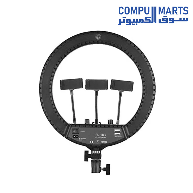LED Selfie Ring Light RL-18 with USB Port with 3 Mobile Holder with stand - Image 3