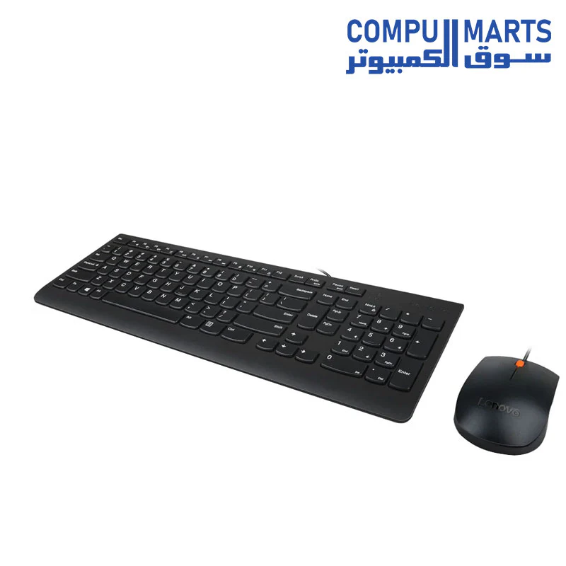 Lenovo 300 USB Wired Combo (Keyboard & Mouse) Arabic -black - Image 2