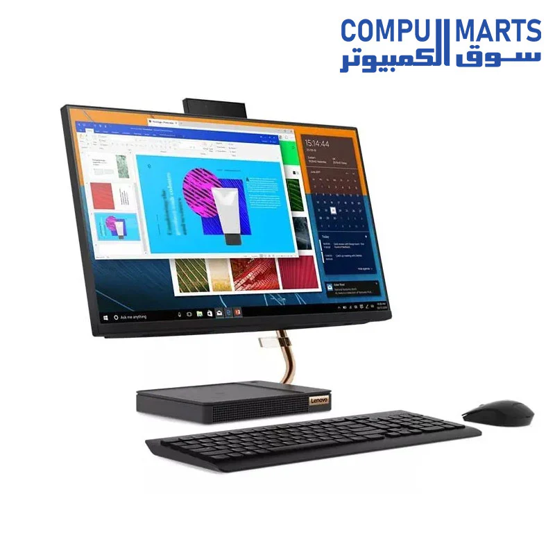 lenovo IdeaCentre AIO 5 24IOB6 Intel Core i7-10700T 1TB HDD+256GB SSD 8GB Ram Intel UHD Graphics 630 23.8" Inch FHD Win.10-with Wireless Keyboard and Mouse - Image 2