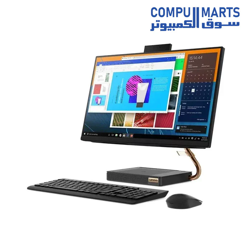 lenovo IdeaCentre AIO 5 24IOB6 Intel Core i7-10700T 1TB HDD+256GB SSD 8GB Ram Intel UHD Graphics 630 23.8" Inch FHD Win.10-with Wireless Keyboard and Mouse - Image 3