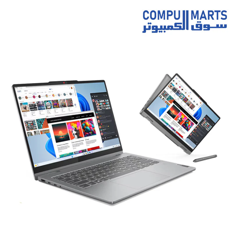 Lenovo IdeaPad 5 2-in-1 14IRU9 Laptop Intel C5 120U 8GB RAM, 512GB SSD, Intel Graphics, 14" WUXGA Touch Screen, Win11, Luna Grey + Pen - 83DT0090ED - Image 3