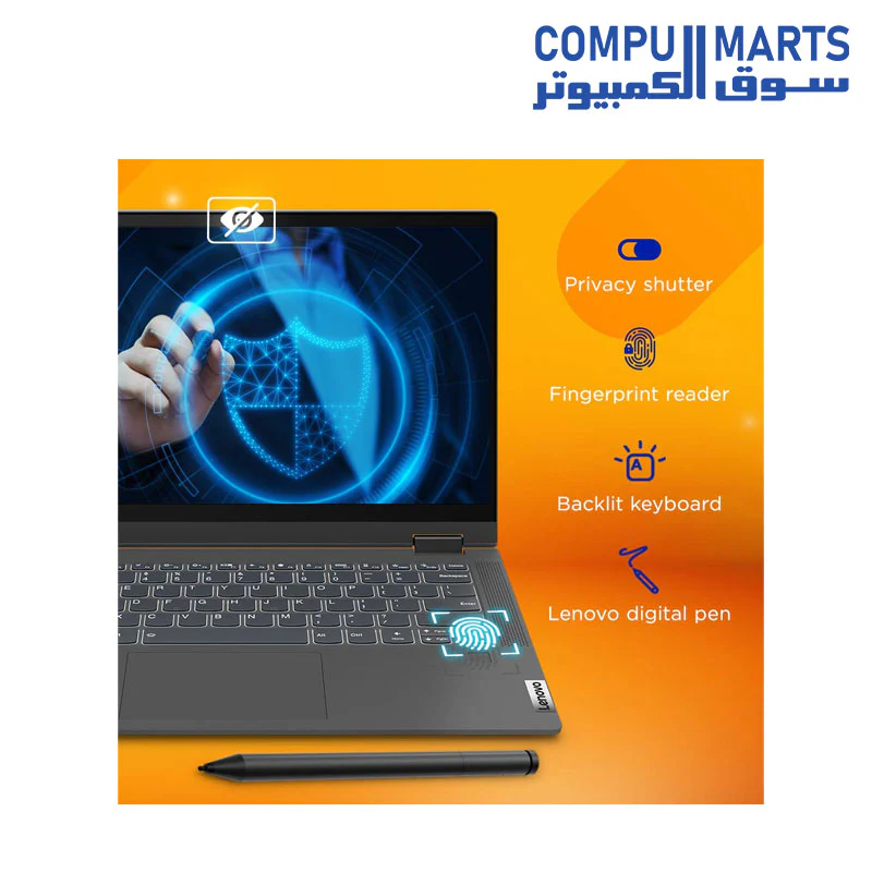 Lenovo IdeaPad Flex 5 2n1 convertible- i5-1135G7, 8GB RAM, 256GB SSD, Intel Iris Xe Graphics, 14" FHD (1920x1080) IPS 250nits 10-point Multi-touch, FingerPrint, Windows 11 - Image 4