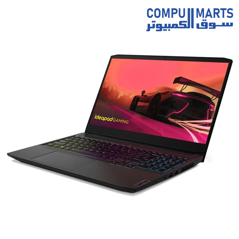 Lenovo IdeaPad Gaming 3 15IHU6, I7 11370H, RAM 16GB, HDD 1TB, 256GB SSD, RTX 3050, 15.6" - Black - Image 2