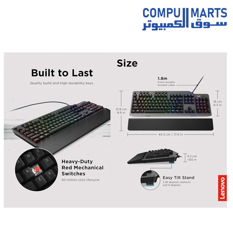 Lenovo Legion K500 RGB Mechanical Switch Gaming Keyboard - Image 2