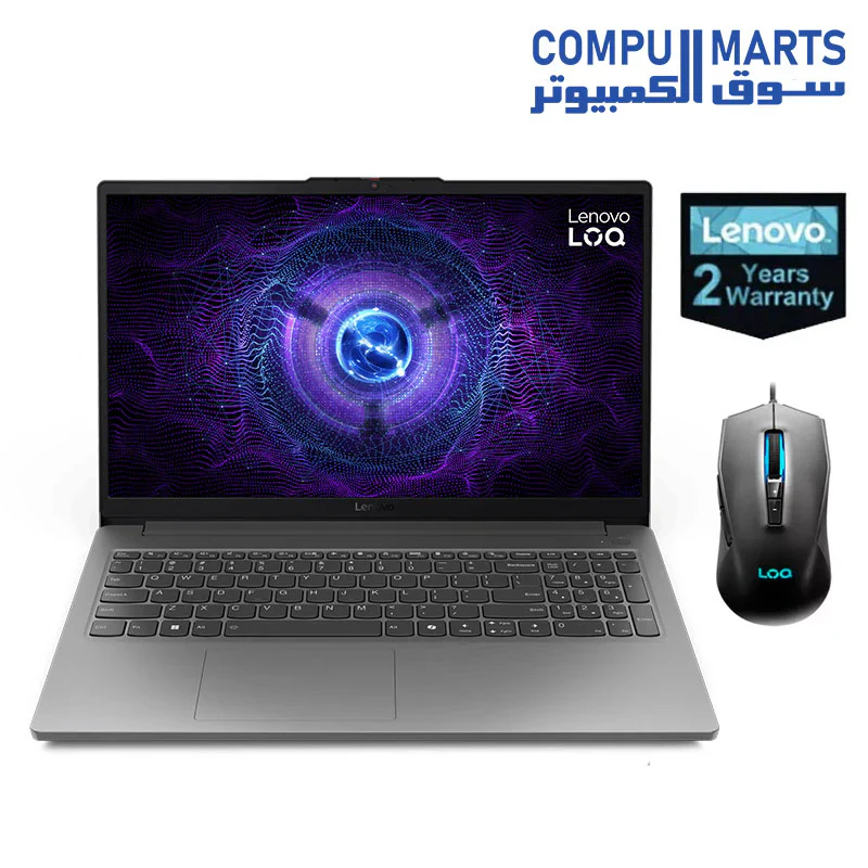 Lenovo LOQ 15IAX9E Essential 83LK0061ED  Laptop Core i7-12650HX 14 Cores - 16GB DDR5 - 512GB SSD - RTX 4050 6GB - 15.6 FHD 100% sRGB 144Hz -WIN 11 - 2Y Warranty - Mouse Gaming +LENOVO 15.6” Laptop Casual Toploader T210 Black-ROW - Image 2