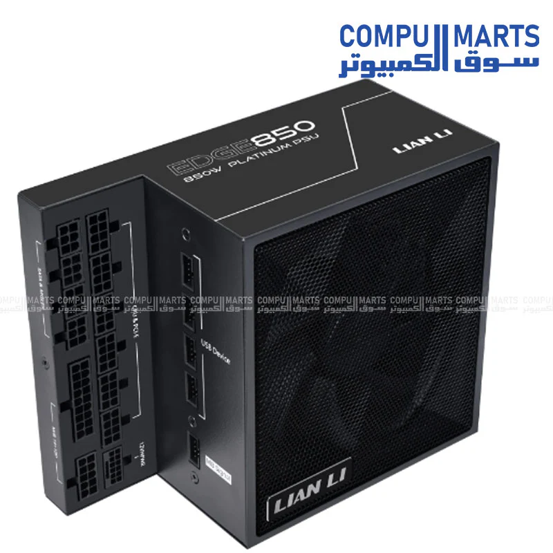 Lian Li Edge Full Modular Power Supply-80 Plus Platinum-ATX 3.0, 3.1-PCIE 5.1-L-Shape Design for Dual Chamber Case-120mm FDB Fan-Supports up to 4X USB Devices - Image 3