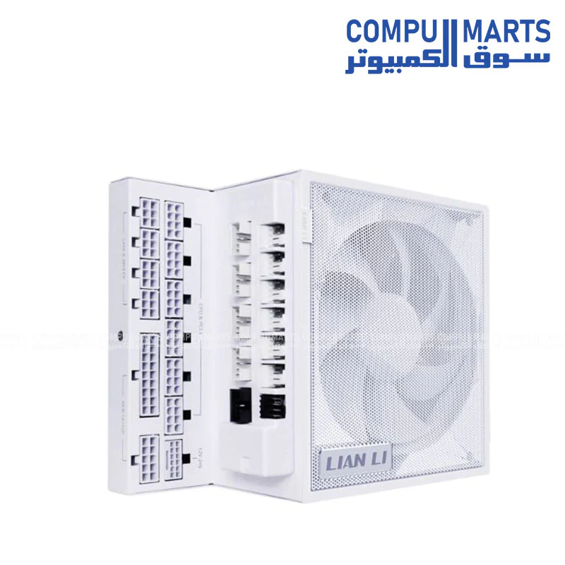 Lian Li Edge Serie - 1200W Full Modular Power Supply (Fan USB Hub Included) - Gold - ATX 3.1 - PCIE 5.1 Support - 12V-2x6 Connector - L-Shape Design for Dual Chamber Case - Image 5