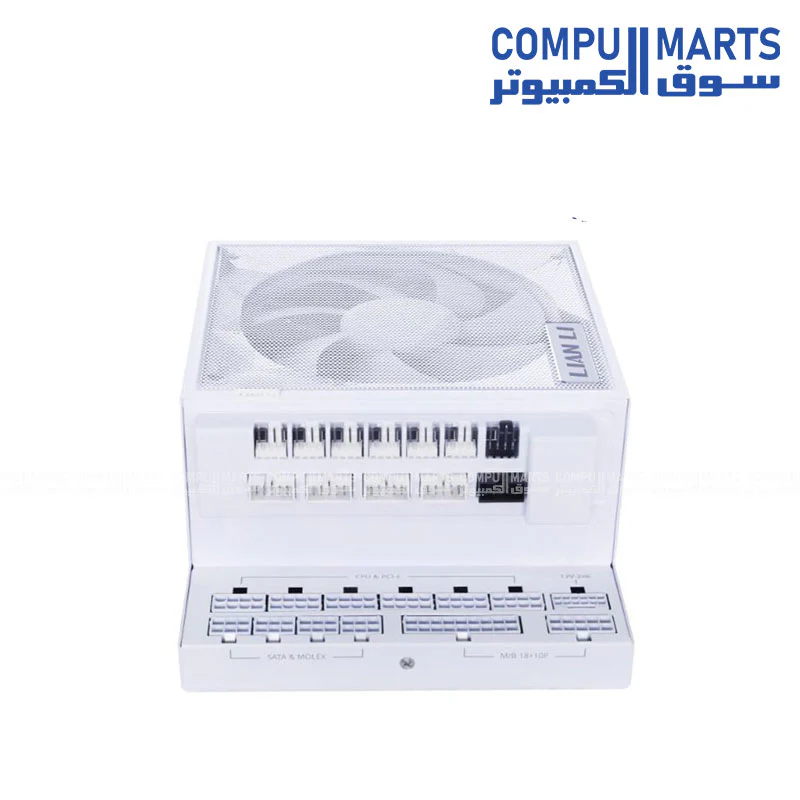 Lian Li Edge Serie - 1200W Full Modular Power Supply (Fan USB Hub Included) - Gold - ATX 3.1 - PCIE 5.1 Support - 12V-2x6 Connector - L-Shape Design for Dual Chamber Case - Image 6