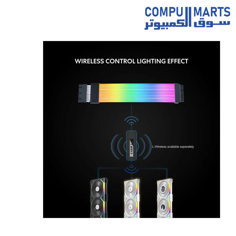 Lian Li Strimer Wireless 24 Pin with Controller (PW24-1W-T) - Addressable RGB Power Extension Cable - Image 3
